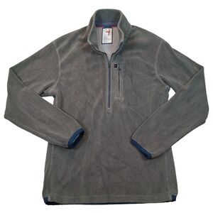 Relwen Quarter Zip Fleece Pullover Mens Small Green Trim Pocket Swallow Hiking